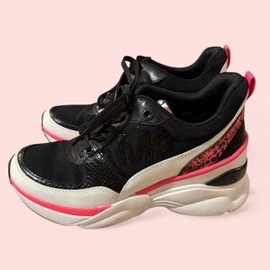 Michael Kors Black and Pink Chunky Sneakers